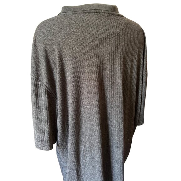 George Ribbed Short Sleeve Polo Shirt Sz 3XL Mens Grey Collared Slinky Material - Picture 6 of 10